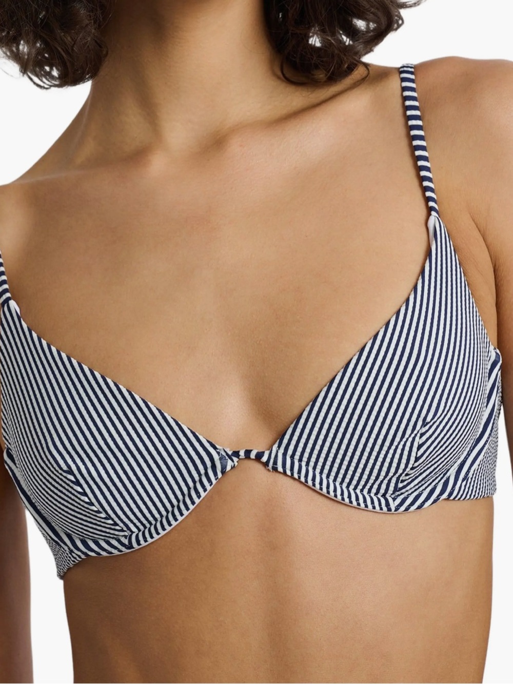 NWT’s ONIA Liana Bikini Top Size S Small Navy & White Retail $95